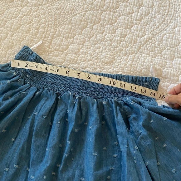 A’gace 3/4 sleeves off shoulder blouse size small in blue pre-ow 100% cotton - Picture 3 of 7